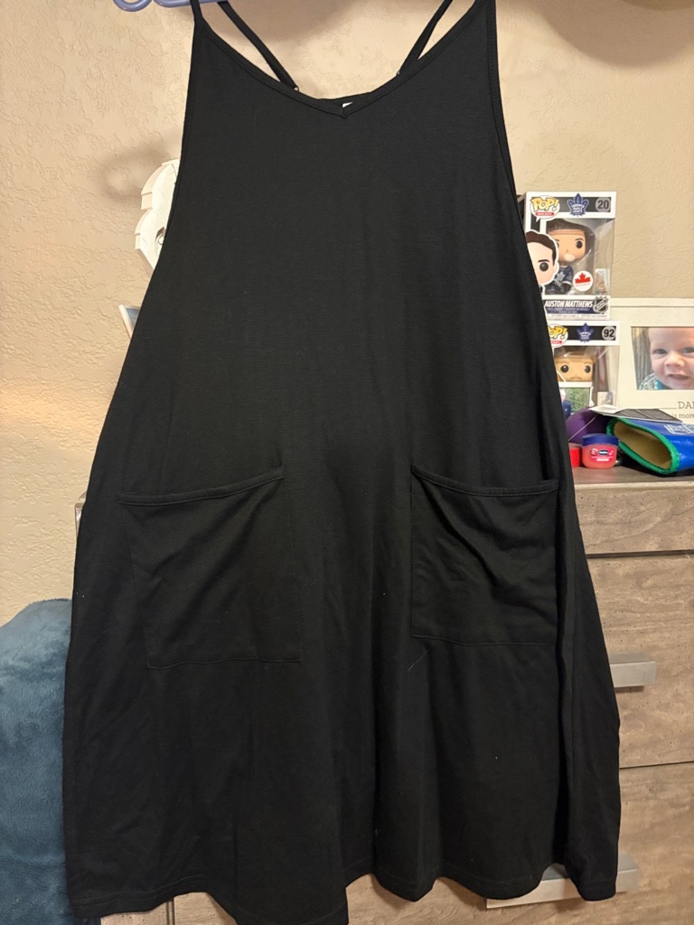 Amazon Black Sleeveless Jumpsuit with Front Pockets